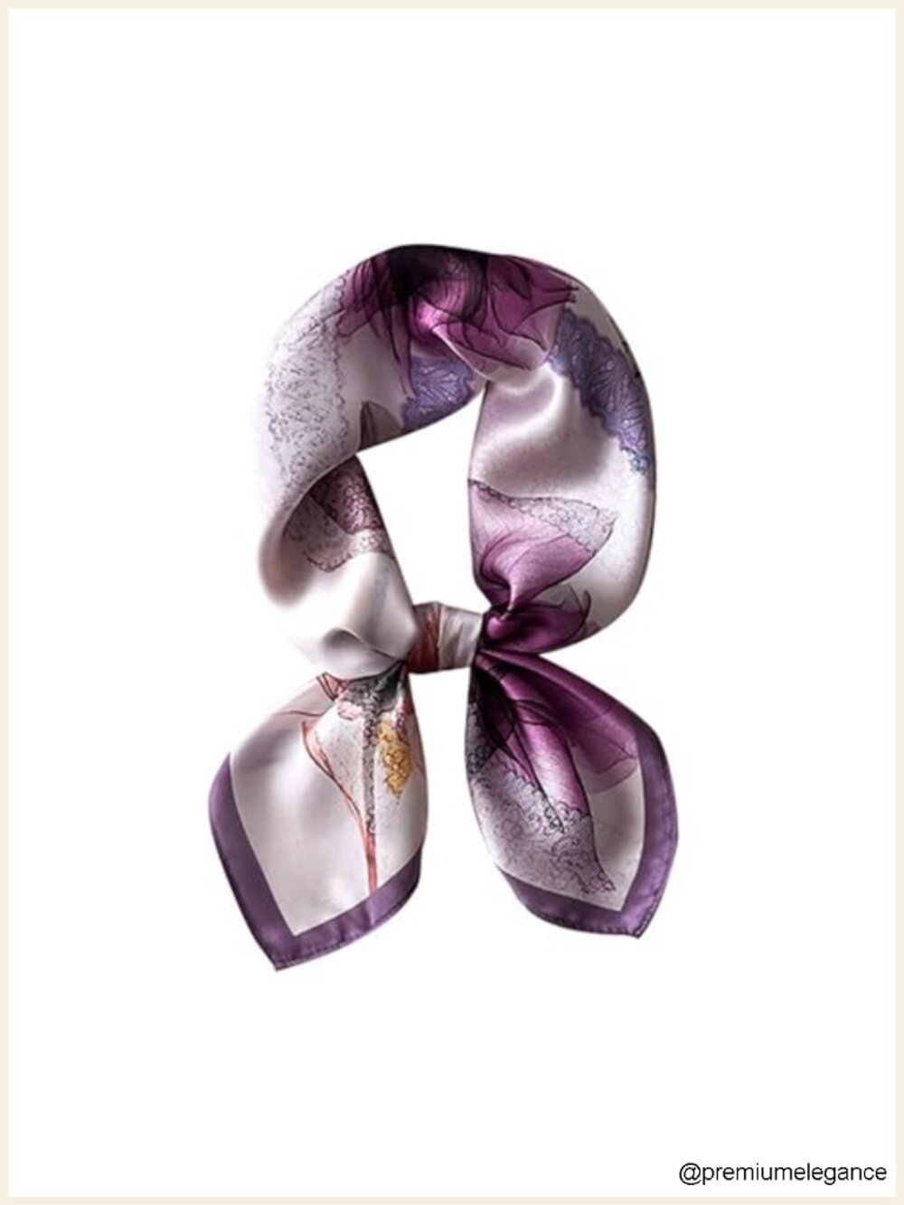 100% Pure Mulberry Silk Square Scarf 26x26 - Fashion Neckerchief Headscarf